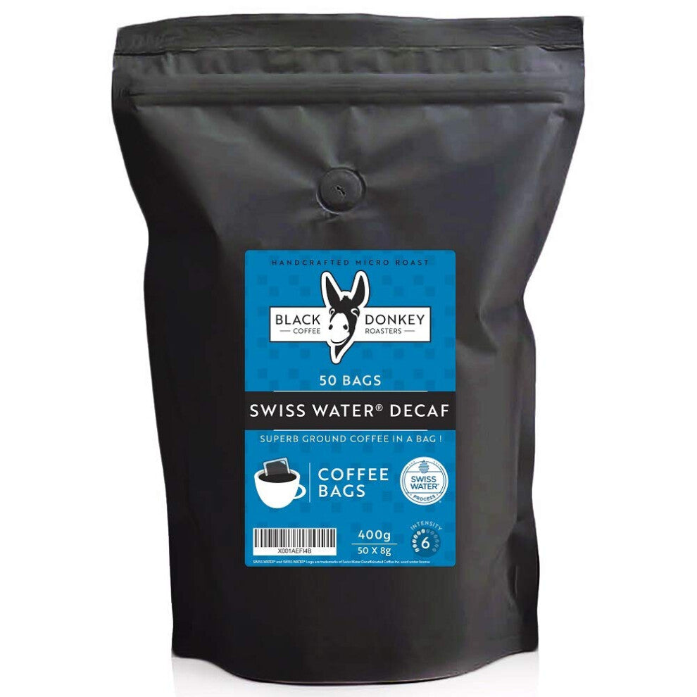 Black Donkey Coffee Roasters | 50 Coffee Bags | Swiss Water Decaf