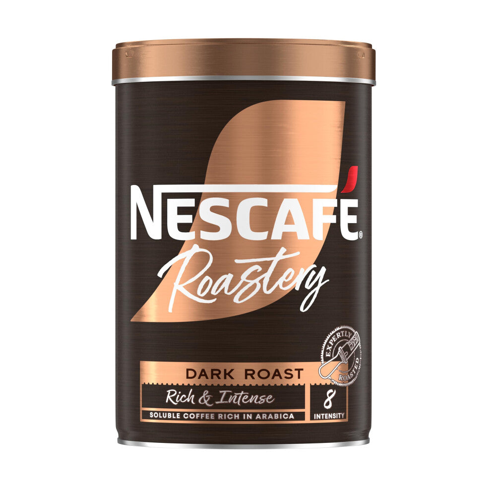 NESCAF? Roastery Dark Roast Premium Instant Coffee, Bold Intense Arabica and Robusta Coffe, 95g (Pack of 6)