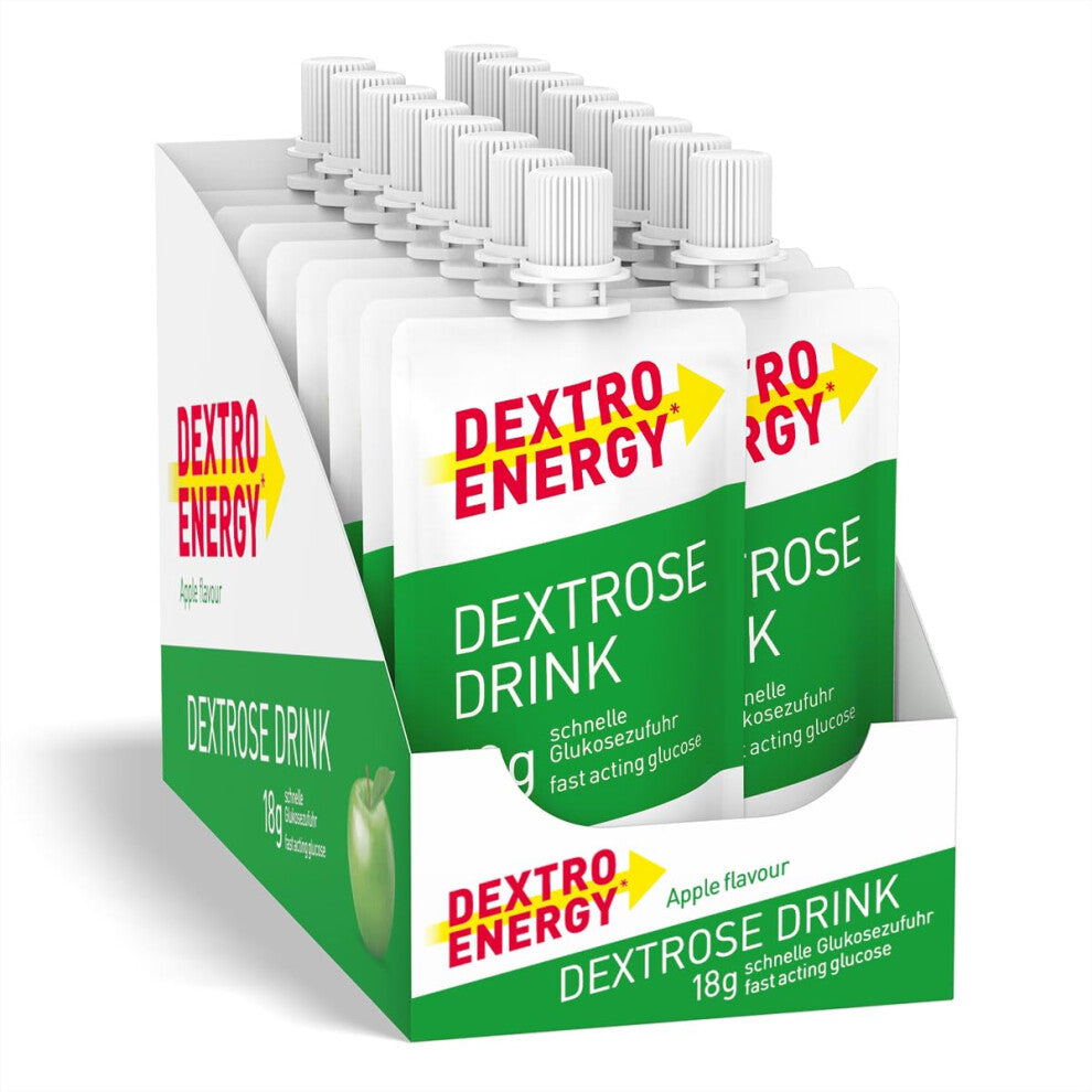 Dextro Energy Dextrose Drink, Apple, Liquid Glucose, Alternative to Glucose Tablets, 50ml Pack of 16