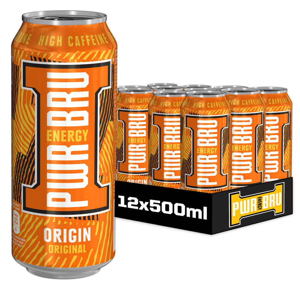 ???-??? Origin Original 12 Pack Big Can Energy Drink with High Caffeine, Taurine and Vitamins - 12 x 500ml Cans