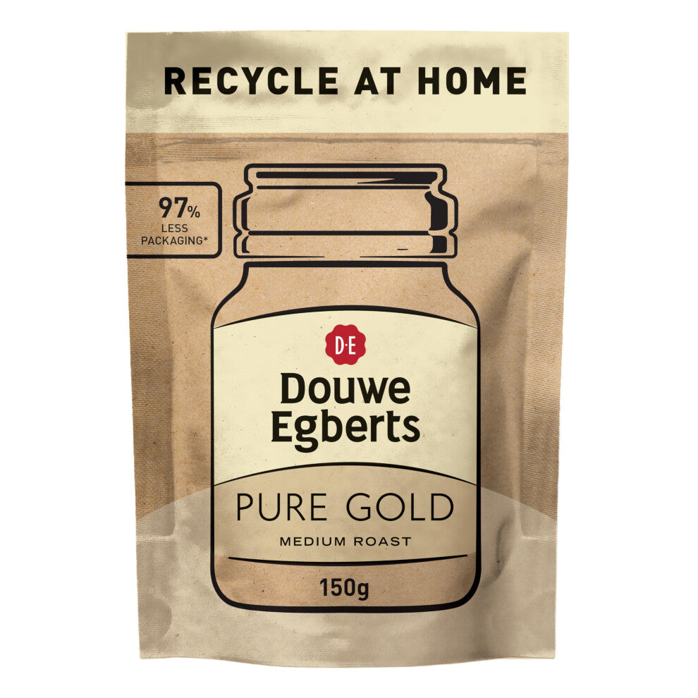 Douwe Egberts Pure Gold Instant Coffee Refill 150G (Pack of 5, Total 750G)