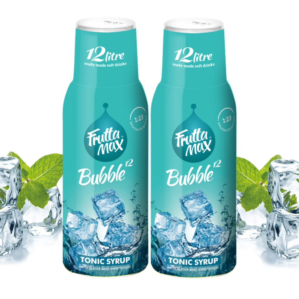 2 Pack - FruttaMax Tonic Syrup ? Bitter Drink Mixer with Low Sugar | Ideal for Gin & Tonic, Soda Makers & Cocktails | Suitable for soda Machine
