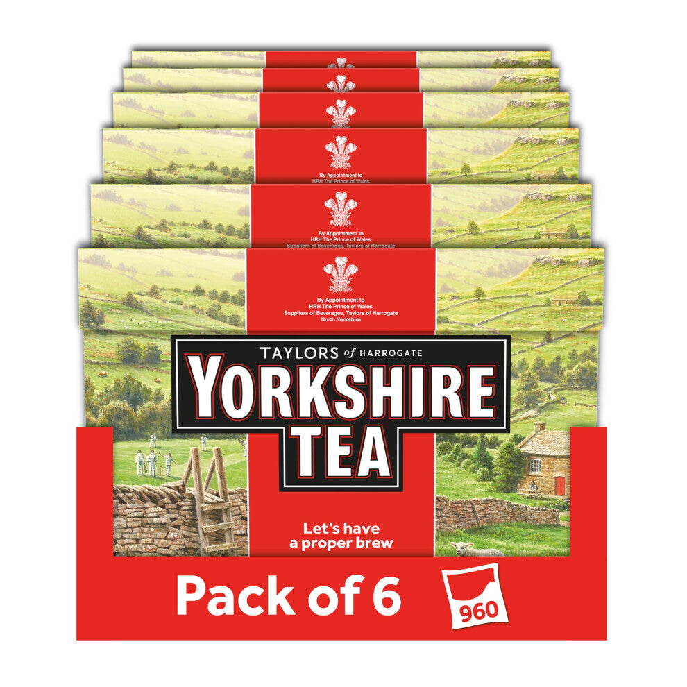 Yorkshire Tea, 6 Boxes of 160 Tea Bags (Total 960 Bags)