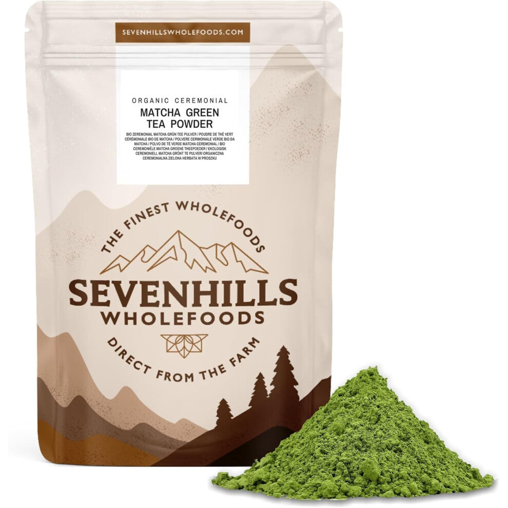 Sevenhills Wholefoods Organic Japanese Ceremonial Matcha Green Tea Powder 200g | from Uji, Kyoto, Japan | Shade-grown | For Hot & Cold Drinks, Lattes,
