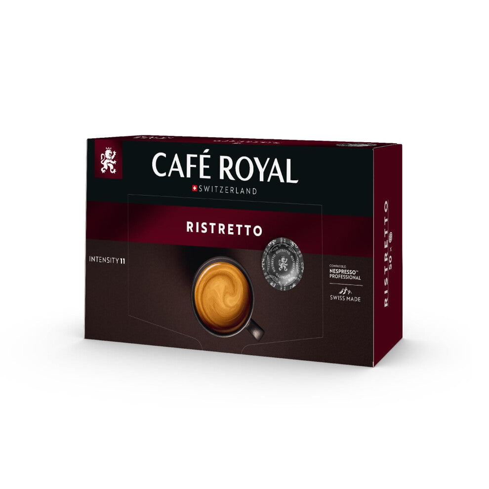 Caf? Royal Professional Pads, Ristretto, 50 Nespresso (R) Professional compatible Pads for office and hospitality, Rainforest Alliance certified, 100