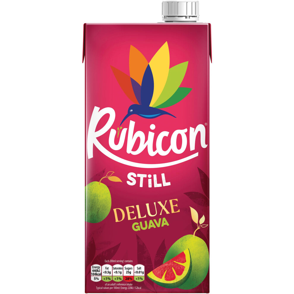 Rubicon Still Deluxe Guava Juice - Made with Real Handpicked Fruit Guava - Bold and Intense Tropical Juice Drink - Multipack Fruit Juice Cartons -