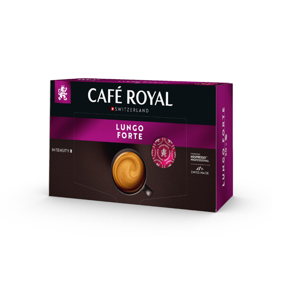 Caf? Royal Professional Pads, Lungo Forte, 50 Nespresso (R) Professional compatible Pads for office and hospitality, Rainforest Alliance certified,