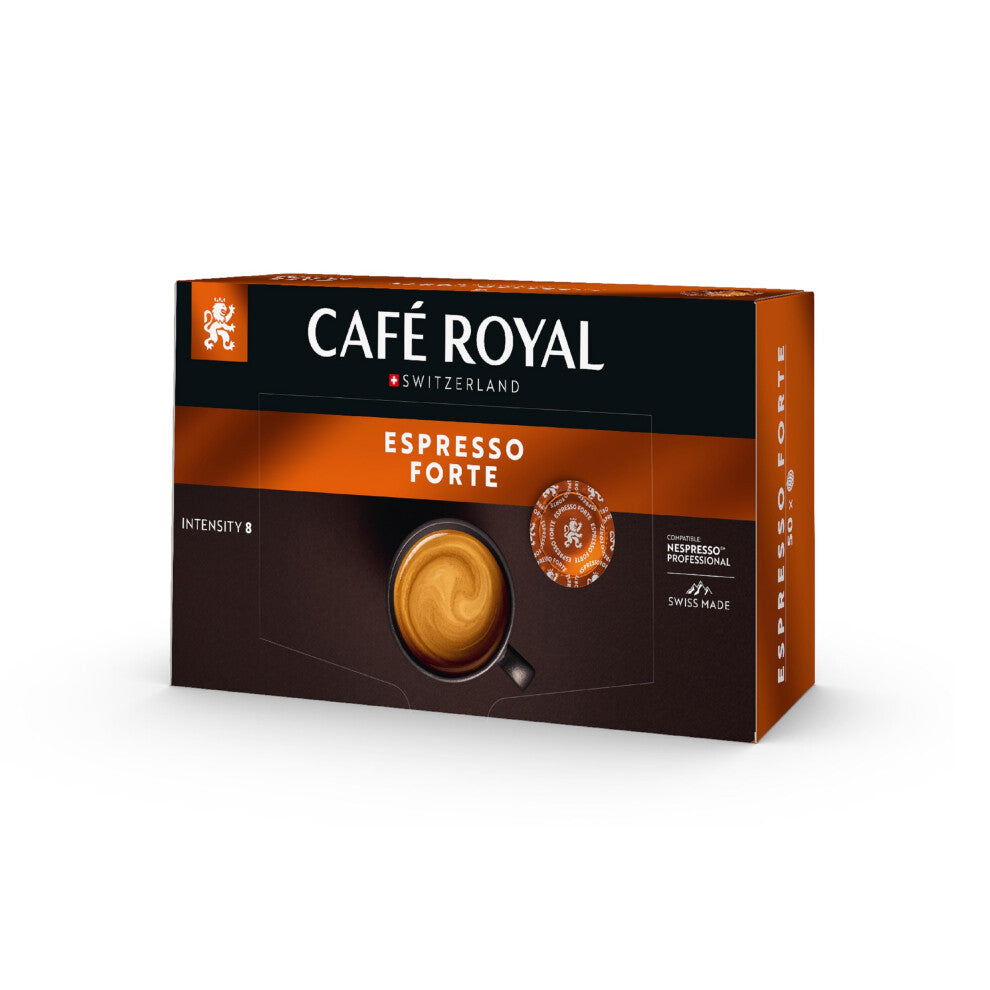 Caf? Royal Professional Pads, Espresso Forte, 50 Nespresso (R) Professional compatible Pads for office and hospitality, Rainforest Alliance certified,