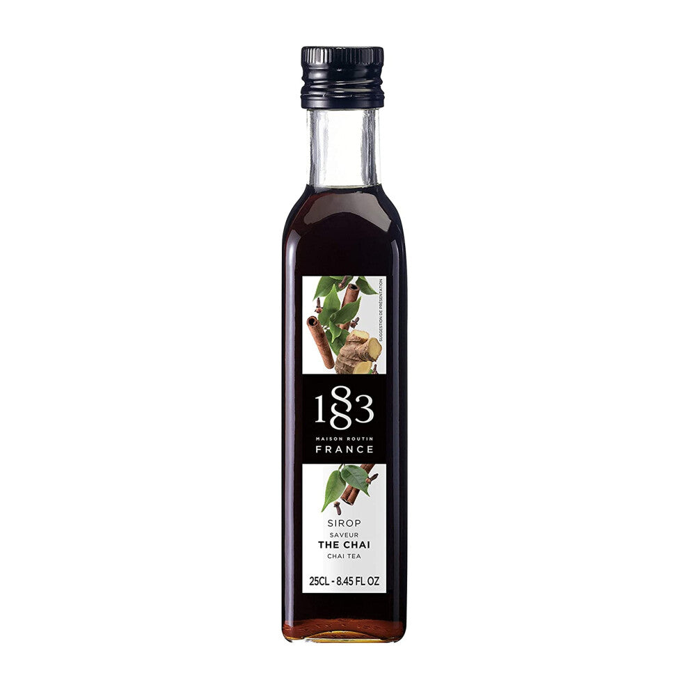 1883 Maison Routin Premium Chai Tea Syrup for Coffee, Latte, Iced Tea, Desserts Glass 250ml