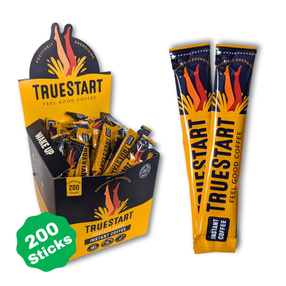 TrueStart Barista Grade Instant Coffee - 360g (200x Sachets), Premium Freeze Dried, Smooth Rich Coffee Beans Roast, 100% Full Flavour, Office,