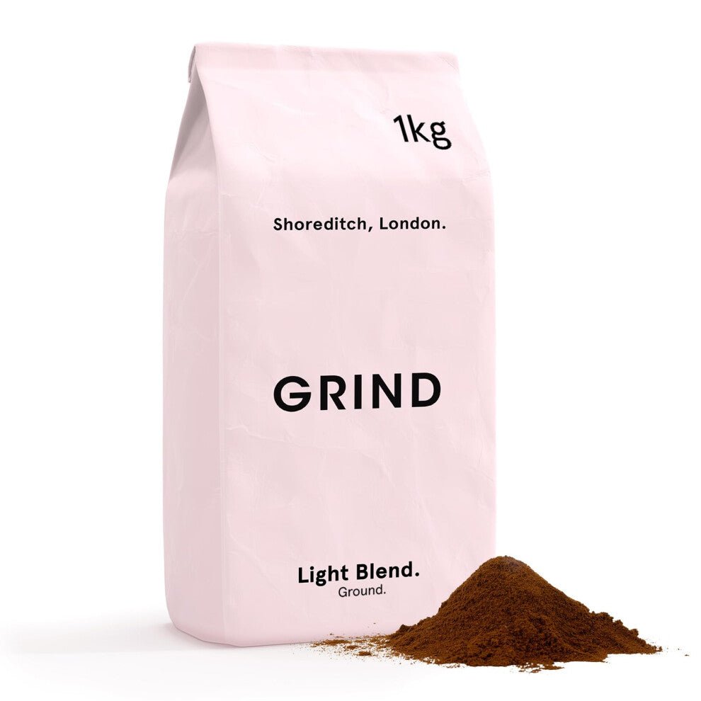 Grind Light Blend Ground Coffee ? 1kg Bag ? Medium-Light Roast ? 100% Arabica ? Suitable for Cafeti?re, Moka Pot, AeroPress and Filter Brew ?