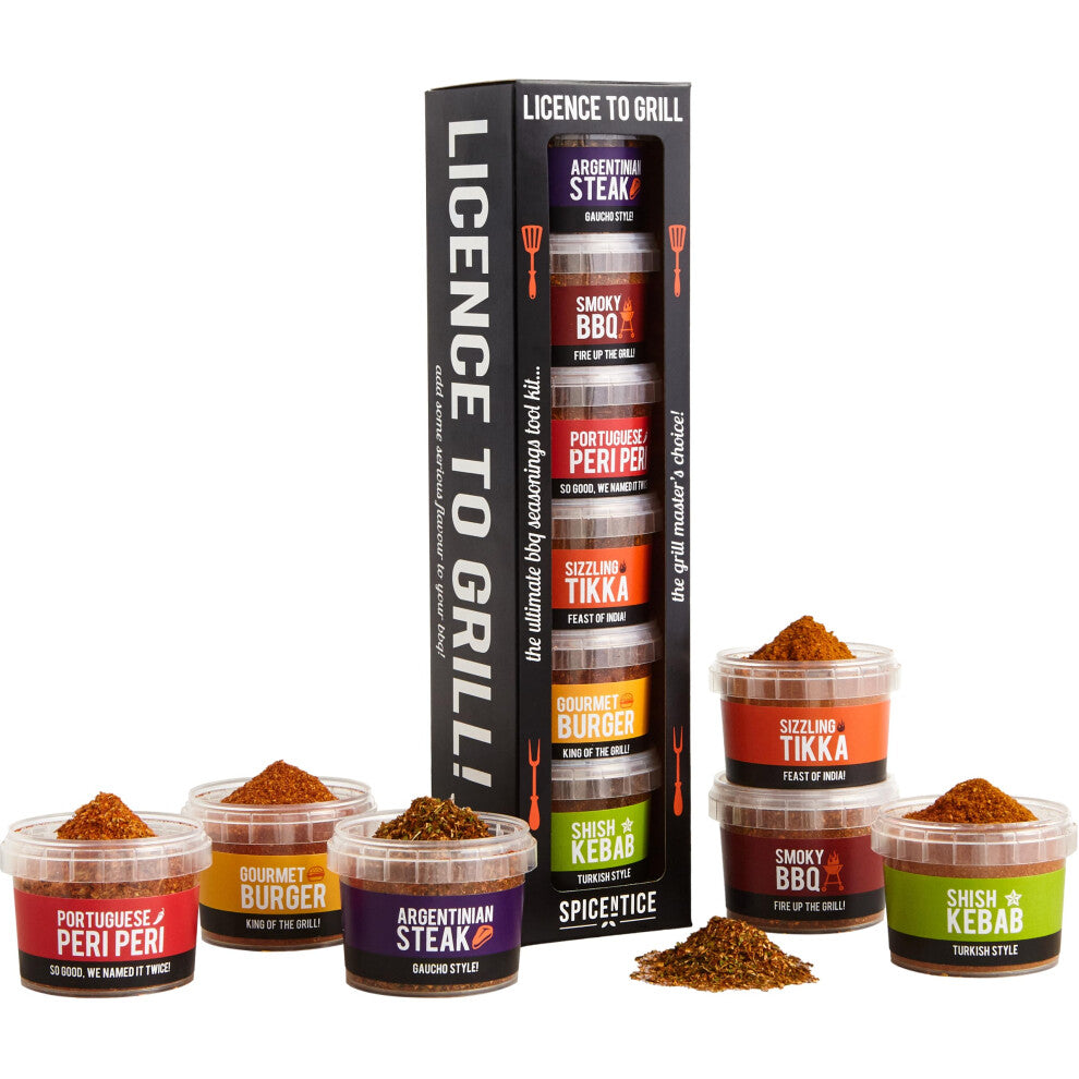 SPICENTICE - The Ultimate Spice, Seasoning & Marinade BBQ Rub Grill Gift Set - 100% Natural - Salt & Sugar Free - Delicious Food Cooking Gift