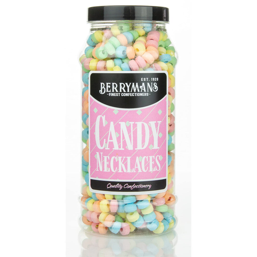 Original Candy Necklace (Sweet Necklace) Retro Sweets Gift Jar by Berrymans Sweet Shop - Classic Sweets, Traditional Taste.