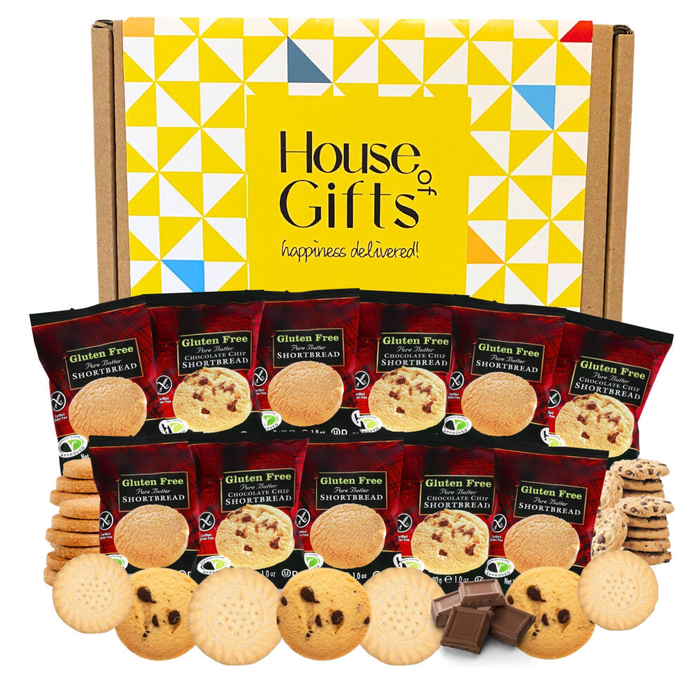 Gluten Free Biscuits Hamper Shortbread Snacks Gift Box Set For Her or Him | 11 packs of 2 (22 Biscuits total) The Celiac Gift of Choice for Birthdays