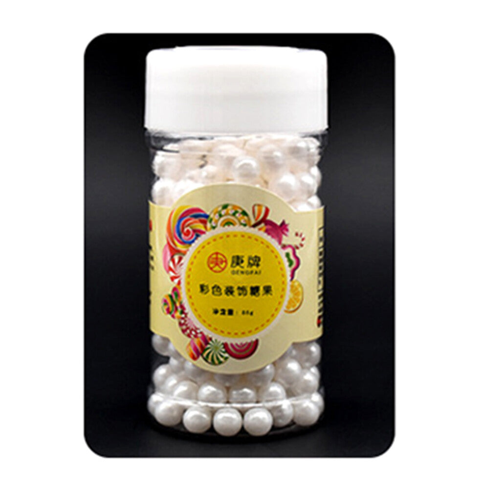 85g Pearl Candy Sugar Edible Beads Cake  White 7mm