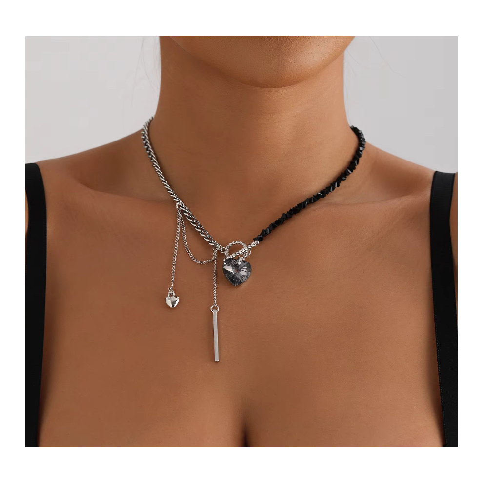 (77912) Versatile Beaded Tassels Necklace Adjustable Length Neckchain for Party Wear Fashion Jewelry Accessories Gift