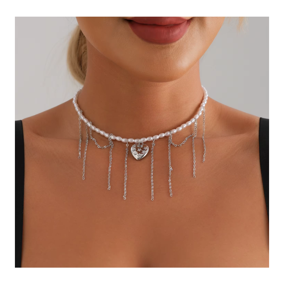 (77903) Versatile Beaded Tassels Necklace Adjustable Length Neckchain for Party Wear Fashion Jewelry Accessories Gift