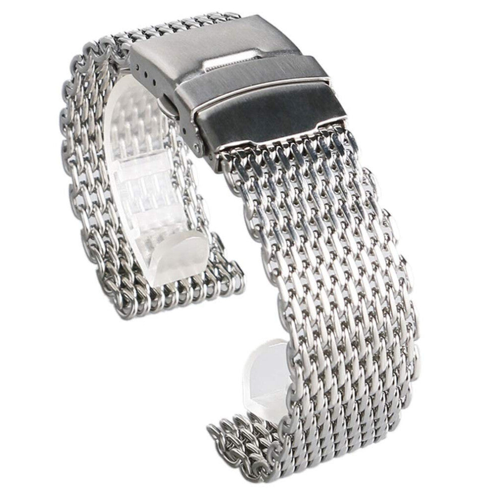 Stainless Steel Watch Band 18-20-22-24mm Mesh Strap for Men and Women - Compatible with 20mm Watches