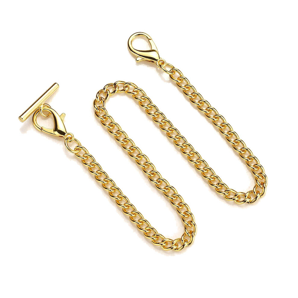 Pocket Watch Chain Replacement Gold Silver Tone Vintage Alloy 1-Inch T-Buckle for Antique Quartz Watches