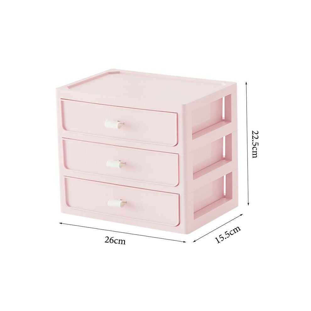 (3 Tiers (26cm W x 15.5cm D x 22.5cm H)) Lifeideas 3-4 Tiers Drawer Desktop Organizer,Office Stationery Storage Box,Makeup Storage Box,Jewelry Storage