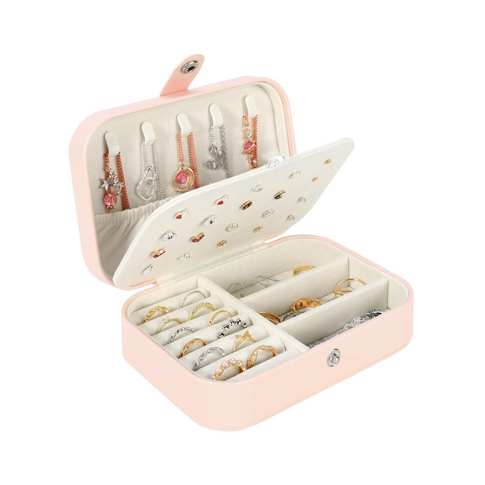 (Default) Vinsani Vanity Jewellery Make-Up Box Organiser PU Leather Portable Jewelry Storage Travel Accessories Holder Case Display Tray Gift for Wome