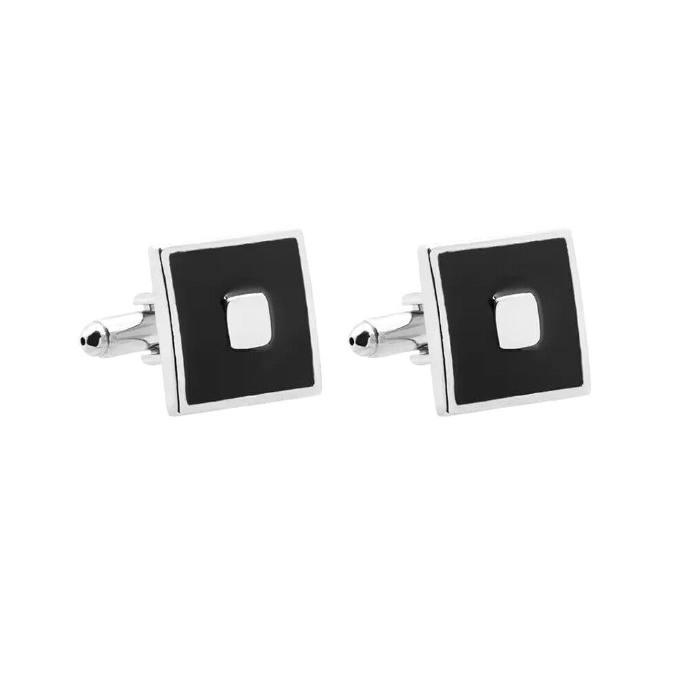 Classic Striped Square Cufflinks for Men, Business Style Jewelry, Anniversary Gift, 4-Piece Set, Color5