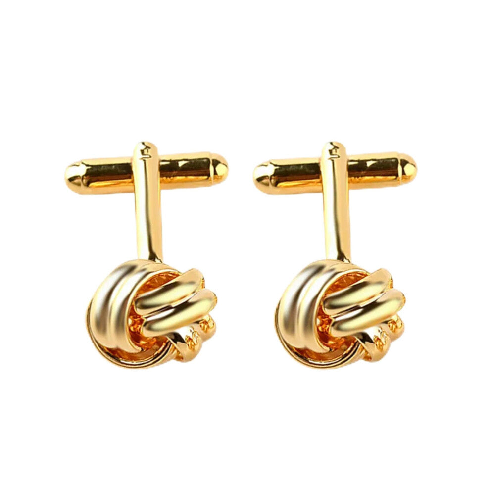Cufflinks for Wedding Attire, Formal Shirt Accessories, Knot Design, Men's Silver Finish, Elegant Style