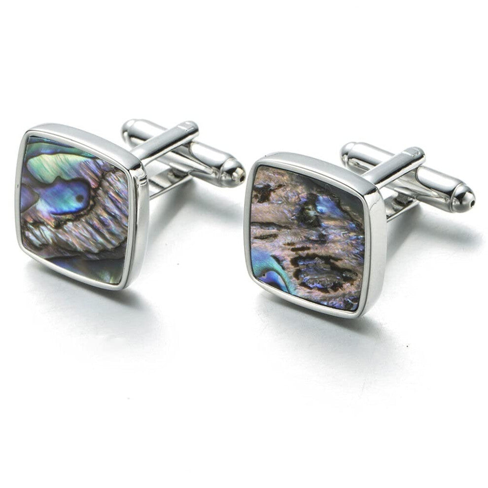 Classic Cufflinks Natural Abalone Mother of Pearl Party Wedding Suit Shirt Accessories Custom Elegance