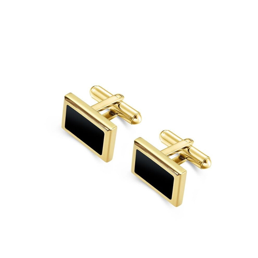 Retro Gold Stainless Steel Square Cufflinks for Men's Dress Shirts, Wedding, Party, and Anniversary Events