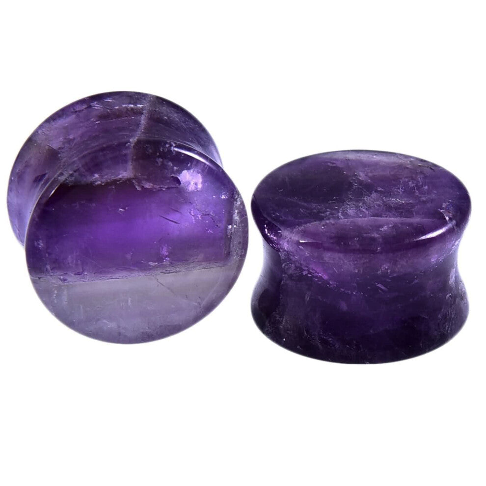 Piercing Jewellery 2 Pieces Ear Tunnel Set 6-16 mm Stone Purple Stud Earrings 12 mm for Women