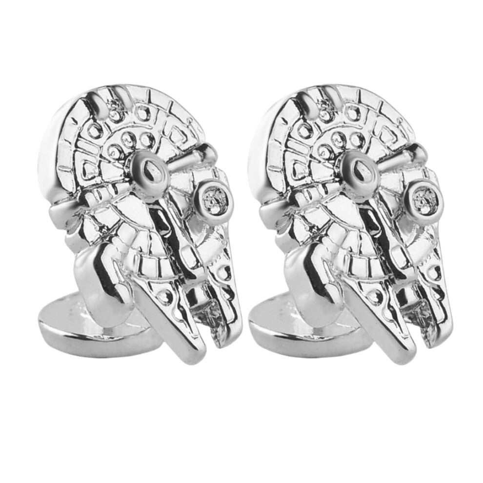 Cufflinks for Men 2 Pair Spaceship Design Stainless Steel Formal Shirt Accessories