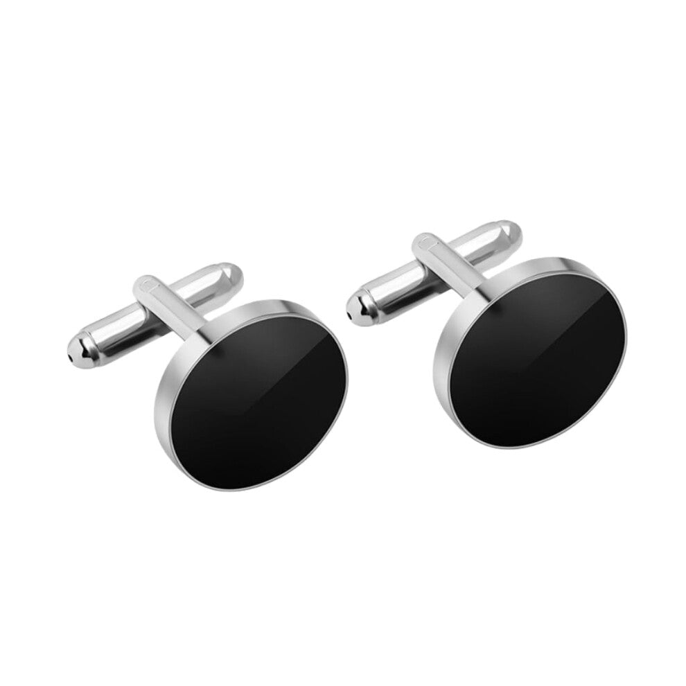 Cufflinks for Men 1 Pair Round Drop Cufflinks Silver Stainless Steel Formal Shirt Suit Accessories