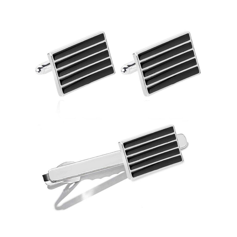 Tie Clips and Men's Shirt Tie Clip Cufflinks Suit for Men - Striped Fashion Accessories Made of High-Quality Material