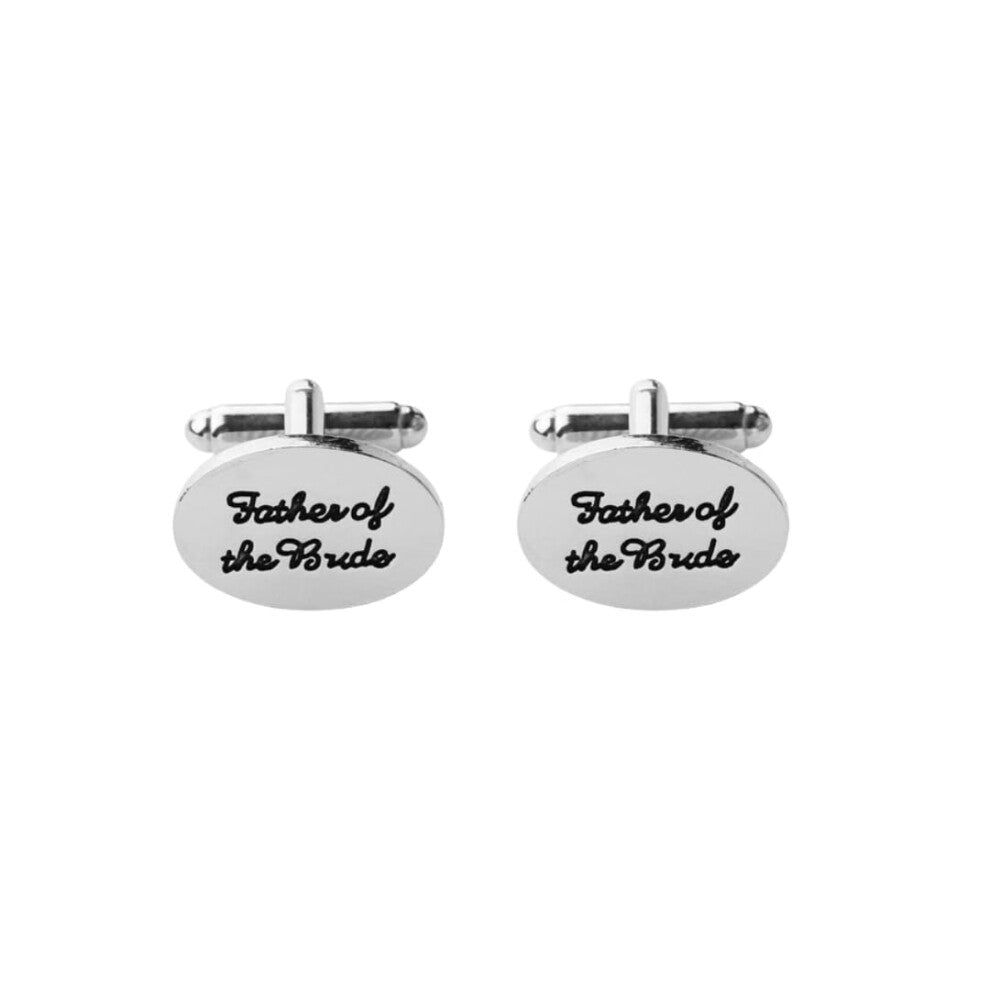 Cufflinks For Men Oval Letter Cufflinks for French Blazer Shirt in Silver Metal