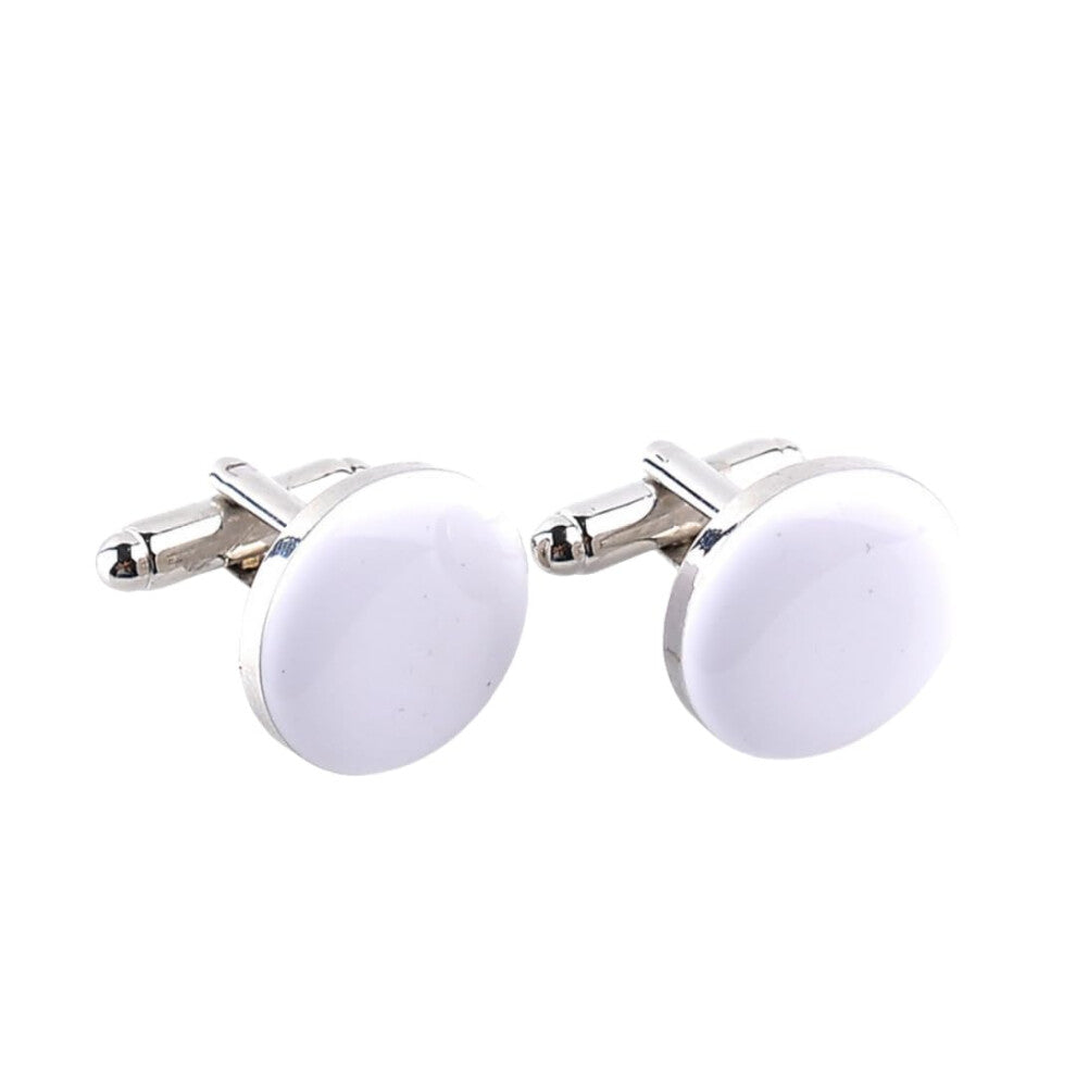 Cufflinks for Men 1 Pair Round Solid Color Cufflinks for French Suit Shirt Dress Shirt Accessories