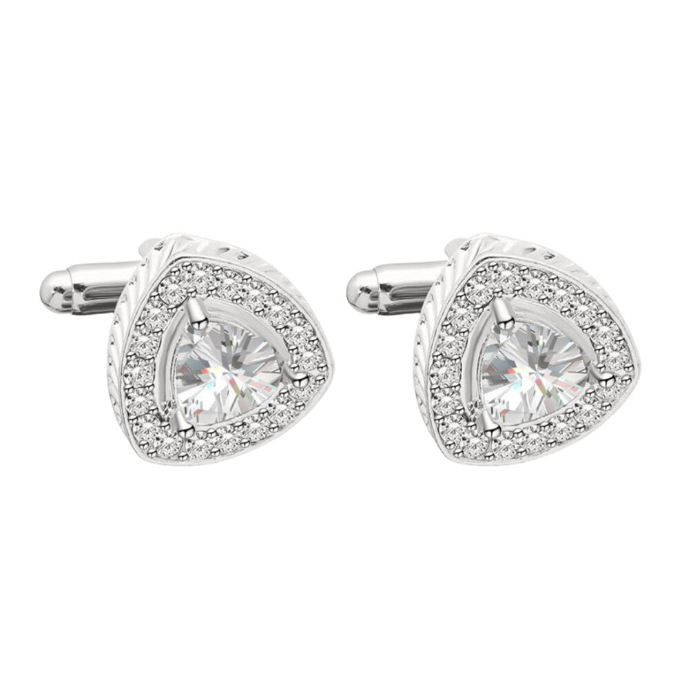 Cufflinks for Men 1 Pair Triangle Diamond Cufflinks for French Suit Dress Shirt Accessories