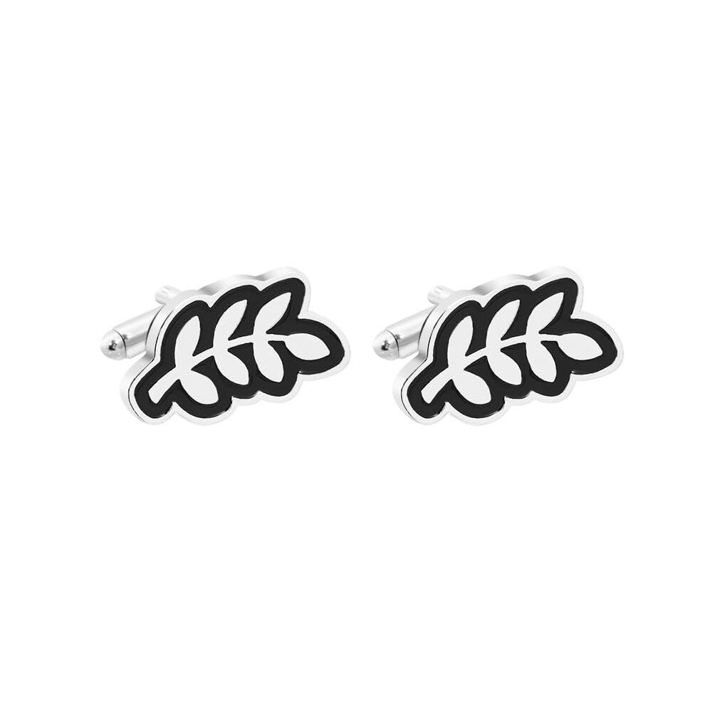 Cufflinks 2 Pairs Men's Fashion French Shirts Leaf Alloy Cufflinks Accessories for Weddings and Occasions