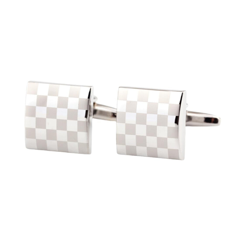 Cufflinks for Men, Square Pattern Design, 1 Pair, Elegant Stainless Steel Mens Cufflinks, Formal Wear Accessory