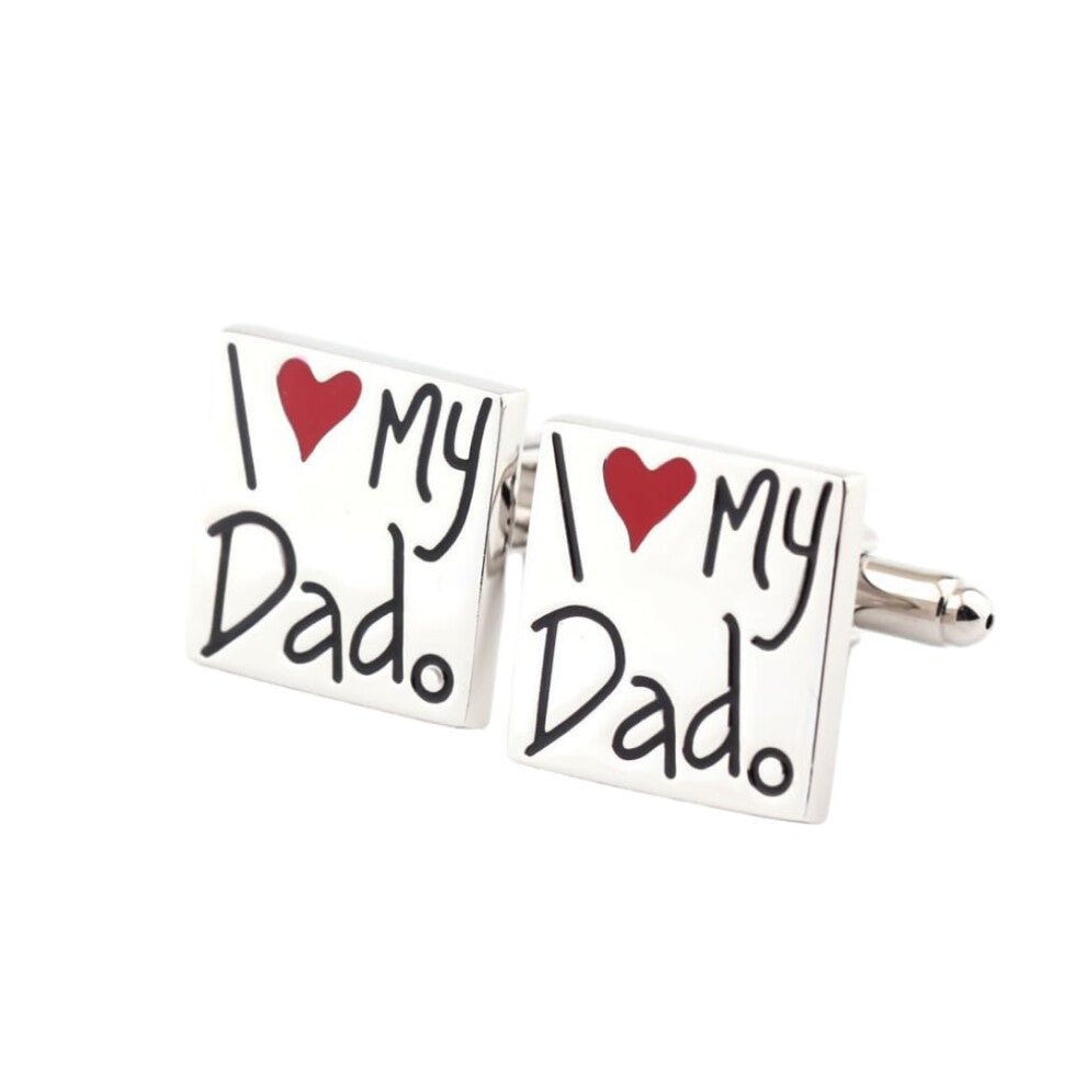 Cufflinks For Men I Love You - Elegant French Shirt Cufflinks Made of Stainless Steel, Gift Idea for Men