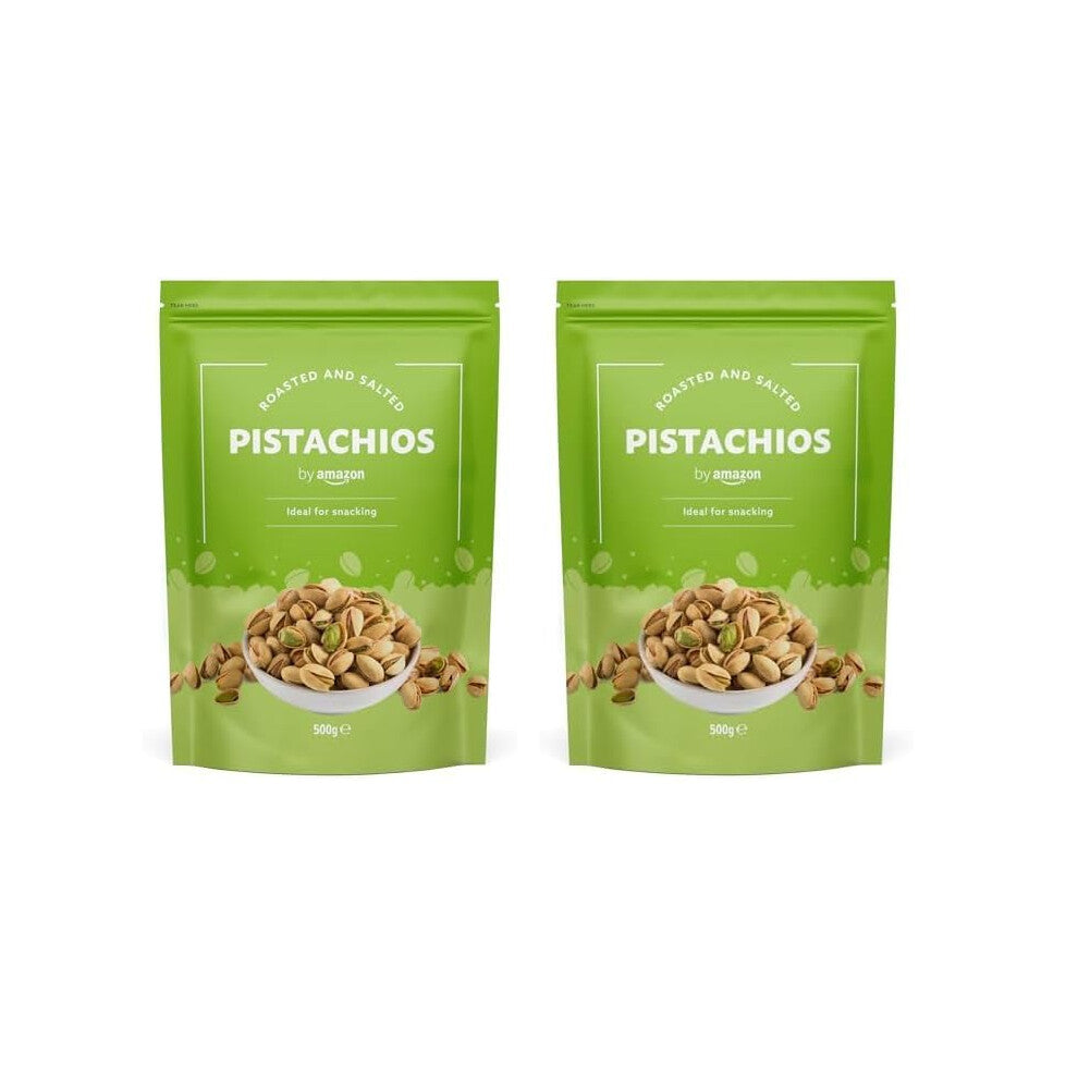 by Amazon Roasted And Salted Pistachios, 500g (Pack of 2)