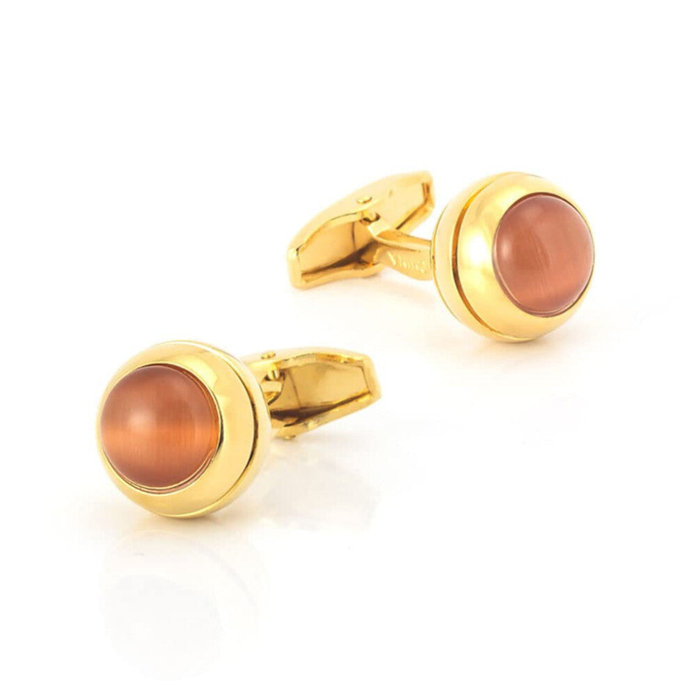 Jewellery Cufflinks for Men, High-End Fashion Spherical Metal Cufflinks with Agate Design for French Shirt Cuffs