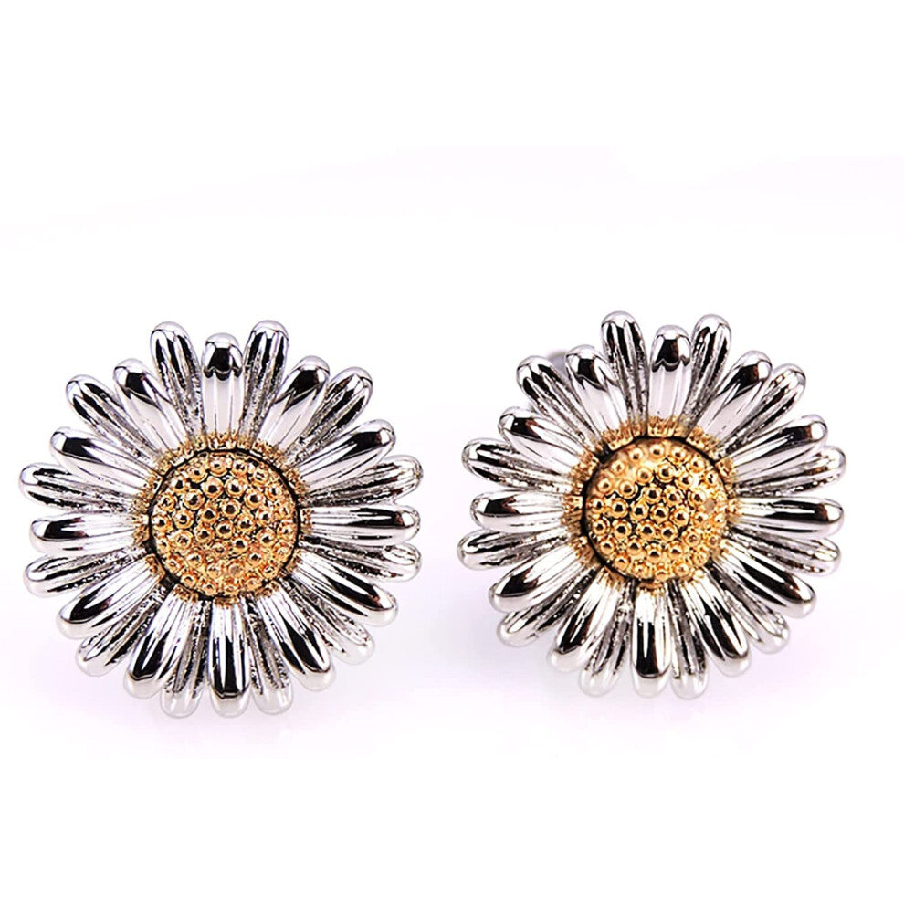 Men's Cufflinks Elegant Style Sunflower Design Agate Button Cufflinks for Luxury Dress Shirts Fashion Brand