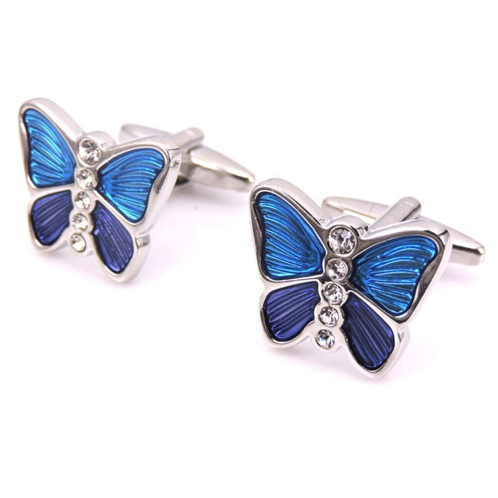 Creative cufflinks made of metal alloy with color and diamonds for men's shirts, 1.8 cm x 1.4 cm, fashionable clothing accessory
