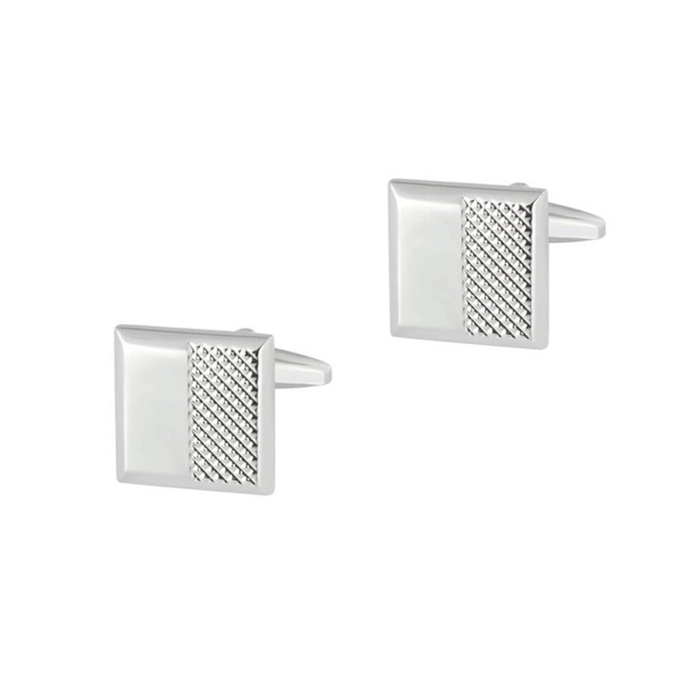 Cufflinks for Men in Smooth Brushed Metal - Classic Shirt Accessory, One Size Fits All