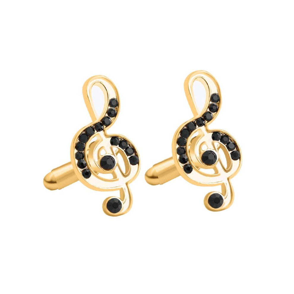 Fashion Gold Colour Crystal Cufflinks for Men, Modern Design Alloy Wedding Shirt Accessories, Curved Style