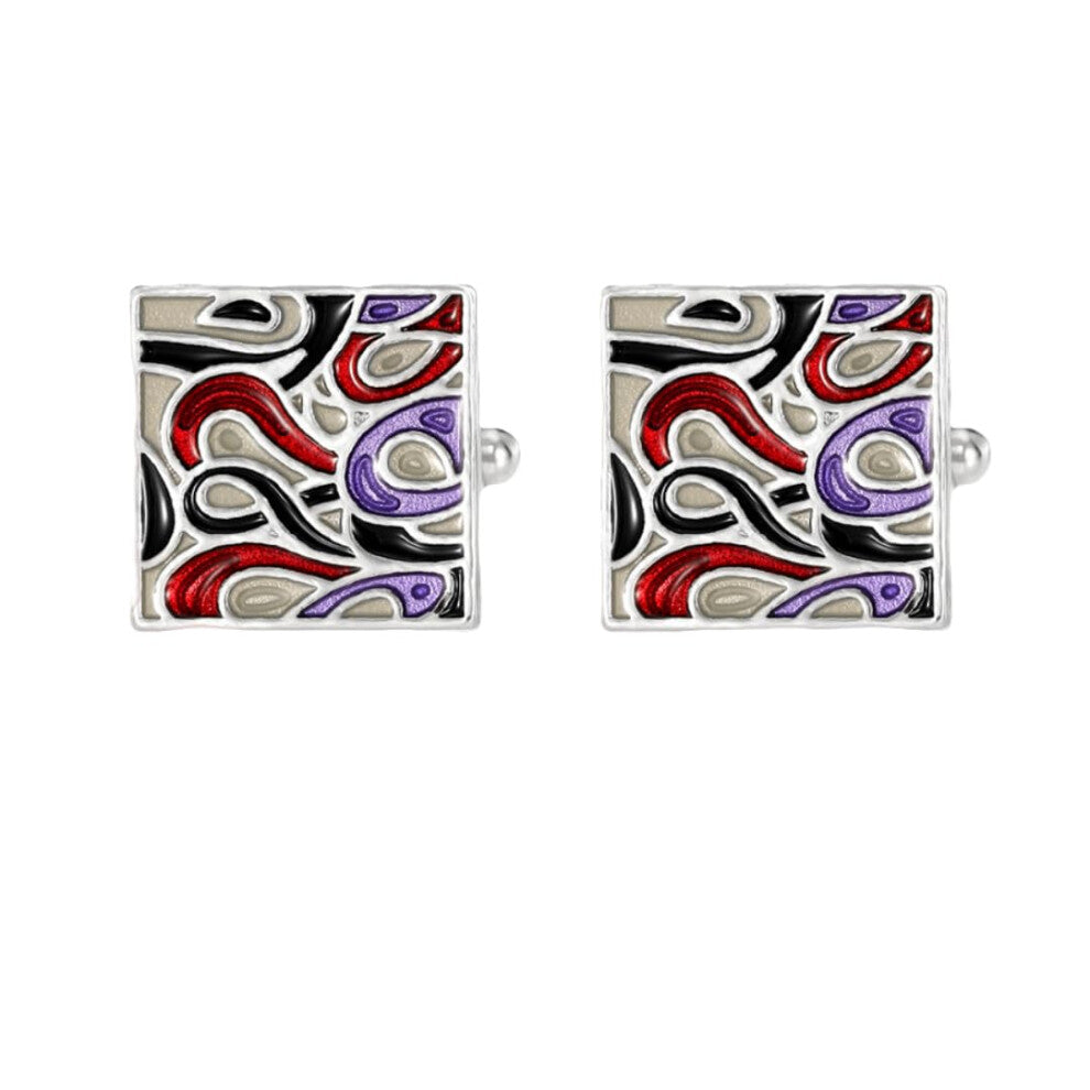 Cufflinks For Men Vintage Enamel 1 Pair French Shirt Suit Business Cufflinks Stainless Steel Style