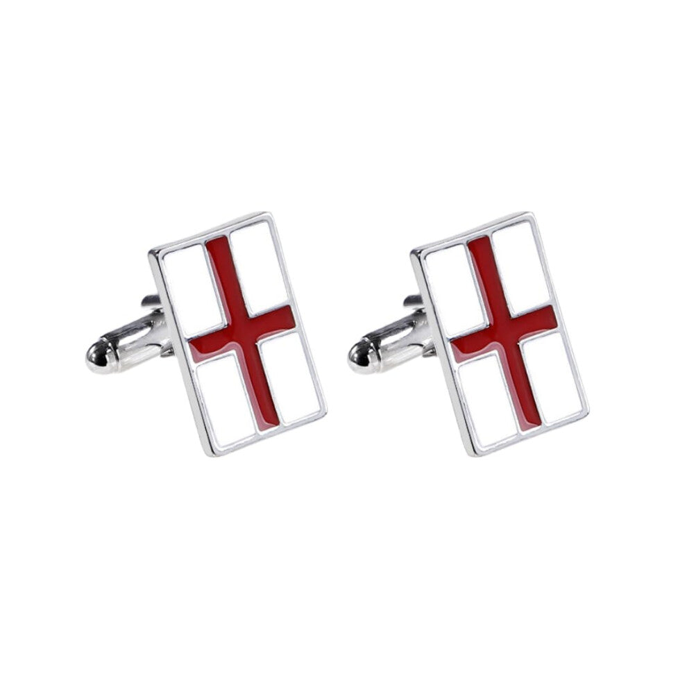 Cufflinks for Men 1 Pair Cross Design Stainless Steel Classic Formal Accessories