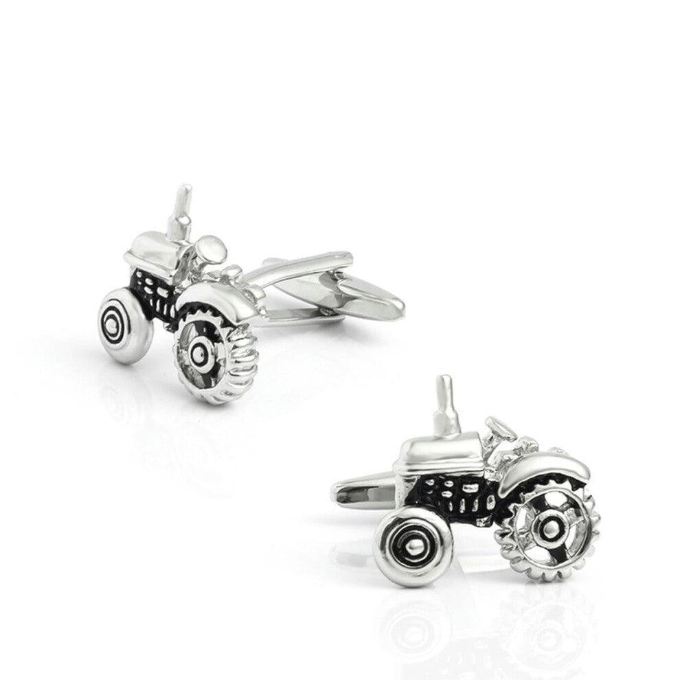 Punk Mechanical Tractor Design Cufflinks for Men, French Shirt Accessories, Stainless Steel, Unique Gift