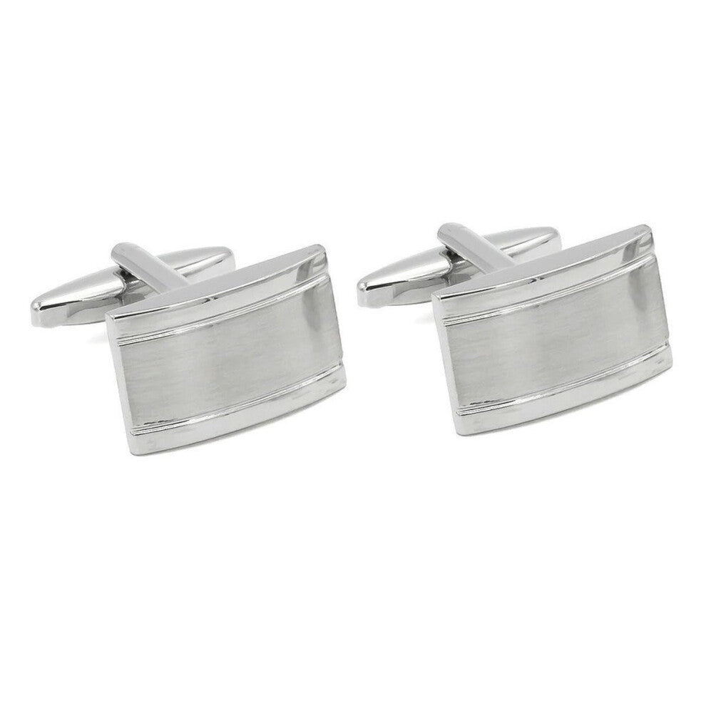 Smooth Polished Metal Cufflinks for Men, French Shirts, Elegant Design, High Quality Material