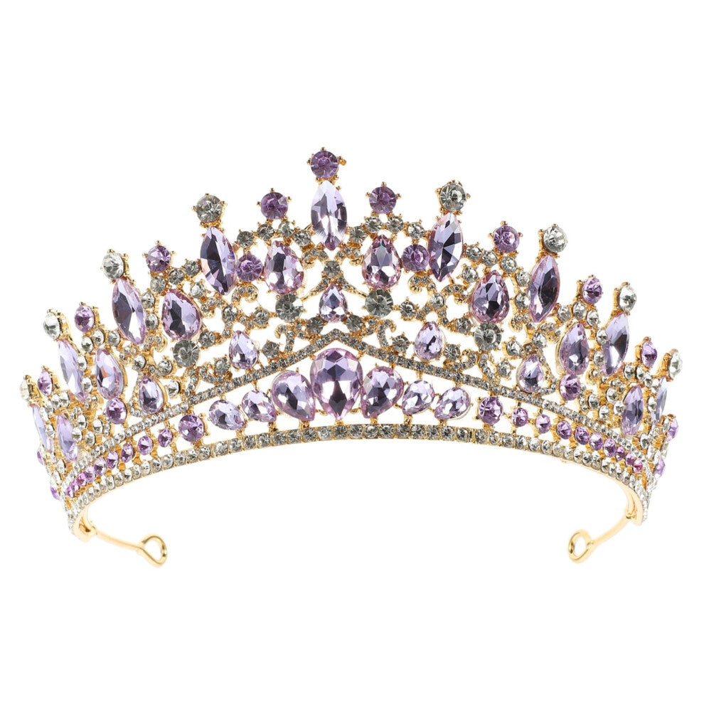 Crown Women's Sparkling Crown for Bride Baroque Hair Accessories Shimmering Silver Tiara for Weddings and Birthday Parties